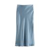 Otoño 2024 Nueva Moda Femenina Estilo Europeo y Americano Textura de Satén de Seda Falda Midi Multicolor Satinada 8338537