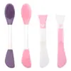 Brocha para Mascarilla Facial de Doble Punta, Cepillo Facial Limpiador de Poros de Gel Suave, Herramienta de Aplicación, Cabezal de Masaje, Raspador Facial, Brocha para Mascarilla