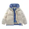 Jaqueta de Inverno Juvenil Falsa de Duas Peças com Acolchoamento de Algodão Estilo Coreano Tendência Jaqueta Grossa com Acolchoamento de Algodão 2025 Nova de Inverno Masculina Multicor