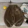 Pantalones de forro polar para niños, Pantalones deportivos de invierno con forro de forro polar integrado, Pantalones largos de forro polar gruesos y cálidos para niños pequeños