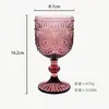 Copa de Vino de Vidrio de Color en Relieve, Vaso para Jugos, Copa de Vino, Copa de Cáliz, Copa de Vino Engrosada, Copa de Champaña, Lujo Ligero Retro