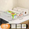 Estante apilable para almacenamiento de film de cocina para uso doméstico, portarrollos desechable para papel de aluminio y papel absorbente de aceite para armario o encimera