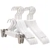 Perchas Blancas de Madera Maciza para Tiendas de Ropa, Perchas de Madera Antideslizantes para Ropa de Niños y Mujeres, Perchas para Pantalones al por Mayor