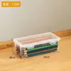 WG6Q Caixa de Armazenamento Transparente Papelaria Caneta Lápis de Cor Crayon Infantil Saco para Caneta de Esboço Armazenamento de Mesa Organizar Armazenamento Miudezas