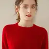 Suéter de cashmere com gola redonda feminino de cashmere espessado cor sólida solto slim-fit suéter de tricô suéter base manga longa