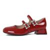 Zapatos Mary Jane con Tacón Grueso Ak-9 Huide Yixinda para Mujer 2025 Primavera/Verano Nuevo Zapato sin Cordones de Boca Baja con Pedrería