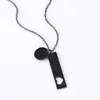 Collar de Acero Inoxidable en Stock Transfronterizo Corazón Hueco Forma de Corazón Pequeño Redondo en Blanco Color Láser Material de Impresión Grabado Collar de Acero Inoxidable
