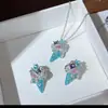 Dulce Collar de Zirconia Esmaltada Colorida de Helado para Mujer, Pendientes Lindos de Cono de Nicho Japonés y Coreano, Gargantilla, Cadena para Clavícula, Moderno