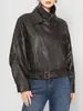 Chaqueta auténtica de cuero genuino Haining para mujer, colección primavera/otoño 2026, estilo corto, inspirada en motociclista, corte holgado, chaqueta de piel de cordero, moderna