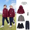 Jaquetas 3 em 1 de Outono e Inverno para Crianças, Uniformes Escolares, Uniformes de Escola Primária, Roupas Grossas para Meninos, Roupas de Exterior para Meninas