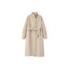[Benchu] 26 Inverno Casaco de Lã Australiana de Alta Qualidade Feito à Mão Cashmere Dupla Face para Mulheres, Gola Alta, Casaco Longo de Lã de Caimento Amplo