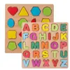 Brinquedos de Blocos de Montar Crianças Número Alfabeto Forma Cognitivo Quadro para Arranhar Mão Quebra-Cabeça de Madeira 3-6 Anos Jardim de Infância Educação Infantil