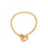 Pulsera de Amor Minimalista Europea y Americana Hebilla Moda Retro Cobre con Incrustaciones de Zirconia Corazón Hebilla Ot Pulsera Personalizada para Mujer
