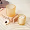 Copo de Vidro para Vela de Parede Grossa de Camada Dupla Fundo Espesso Suporte para Vela de Aromaterapia Estilo Europeu Friso Vertical Copo de Vidro para Vela de Parede Grossa Copo de Vidro para Vela com Fundo Curvo