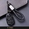 Chaveiro de carro com pingente de corrente em anel de obsidiana com signos do zodíaco e oito divindades guardiãs para pendurar na cintura masculina