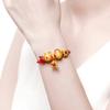 Cuentas de Transferencia de Manzana Chapadas en Oro Latón Pulido Pulsera de Alce Femenina Muñeco de Nieve Estrella Dorada de Cinco Puntas Pulsera Navideña 3D