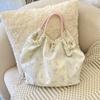 Bolsa de Ombro com Cordão Floral Nova Primavera e Verão Ins Pequena Fresca Bolsa Tote Versátil de Grande Capacidade Mochila Casual para Mulheres