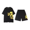 Transfronterizo Daifa SynaWord Calle Principal Hip Hop Estampado en Espuma Manga Corta Pantalones Cortos Traje Casual Hombre Hip Hop Americano Camiseta