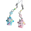 Corrente de Celular Gato Cabeça de Peixe Feio 3D com Flores de Miçangas, Pingente Fofo e Excêntrico para Casais e Melhores Amigos, Pingente de Bolsa