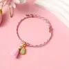 Pulsera Tejida de Cuerda de Cinco Colores del Festival del Bote del Dragón con Nudo de Flor de Durazno, Pulsera Semi-Terminada Hecha a Mano DIY para Niños, Venta al por Mayor de Regalos