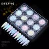Arte de Uñas Ojos de Hada Sinfonía de Lentejuelas Lentejuelas Láser Maquillaje de Ojos con Lentejuelas Degradado Lentejuelas Flash Polarizado 12 Colores Polvo Brillante