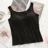 Top strapless tipo tubo versátil con botones y copas en el busto, camisola con hermoso diseño en la espalda, top fino para mujer para usar en capas o como prenda exterior, artículo popular de venta directa