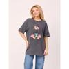 Camiseta Oversize Estilo Americano Vintage Lavada Preto Antigo Nicho Chique Verão 100% Algodão Comprimento Médio Manga Curta