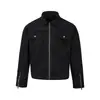 Yishengyi Retro Americano Lavado Vintage Diseño de Ropa de Trabajo Silueta Entallada Hombro Normal Chaqueta Corta para Hombre
