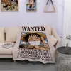 Manta de franela de dibujos animados al por mayor, una pieza Luffy, sábana para dormitorio de estudiantes, manta de aire acondicionado para la hora del almuerzo de verano