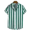 Nueva camisa cuadros rayas lunares creativa impresión digital 3D manga corta camisa viaje vacaciones hombres marca moderna
