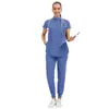 Venda Quente Transfronteiriça da Amazon Roupa Cirúrgica de Manga Curta para Médico e Enfermeiro Atacado Roupas de Trabalho para Enfermeiro e Médico