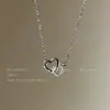 Collar de Zirconia en Forma de Corazón para Mujer, Choker Dulce Estudiante de Lujo Ligero de Verano de Nicho de Gama Alta, Nuevo Accesorio Popular 2025