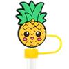 Bonita tapa de pajita con forma de fruta de dibujos animados de 10 mm, tapa de pajita de goma suave con personalidad universal para taza Stanley, tapón antipolvo