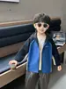 Q239 Chaqueta Infantil Estilo Primavera y Otoño Nueva Pequeño Caballero Casual Versátil con Capucha y Cremallera Ropa de Bebé para Primavera y Otoño