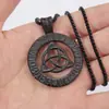 Collar con Colgante de Letra Rúnica Vikinga Europeo y Americano Transfronterizo, Collar Dorado Retro Celta Combinado Personalizado para Hombre al por Mayor