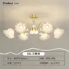 Lámpara de araña para sala de estar de nuevo estilo 2026 color crema, Lámpara de cristal simple moderna de lujo ligero, Lámpara de flor nórdica para dormitorio y comedor
