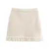 Roupas Europeias e Americanas Transfronteiriças para Mulheres Aliexpress Ins Venda Quente Jaqueta de Tricô Decorada com Laço e Saia Mini de Tricô