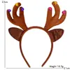 Diadema Luminosa Navideña Nueva Transfronteriza Decoraciones Navideñas Diadema con Astas de Alce de Dibujos Animados Hebilla para la Cabeza Decoración para Fiestas