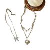 Collar de mariposa de doble capa de alta calidad, accesorio de verano, ligero, de lujo, combina con todo, gargantilla de cadena de clavícula con nicho.