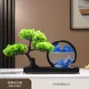 Nuevo adorno de pintura de arena de pino de bienvenida estilo chino para sala de estar, entrada, oficina, sala de té, vitrina, mueble de TV, decoración de mueble de vino