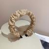 Diadema de celebridad de Internet para el cabello, combina con todo, para salir, estilo coreano, dulce, elegante, con cuentas, de seda brillante, plisada, con estampado, estilo francés