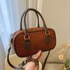 Bolso de Bolos Portátil Retro para Mujer Nuevo Tendencia Otoño e Invierno Coreano Bolso Cuadrado Pequeño Bolso Cruzado de Hombro Imitación Piel de Ciervo