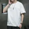 Camiseta de Manga Corta para Hombre de Algodón Puro, Estilo Falso Dos Piezas, Talla Grande M-XL, Tendencia de Verano, Deportiva Casual, Manga Media, Camiseta Interior de Exportación