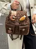 Bolso Retro Maillard Transfronterizo para Mujer 2025 Otoño e Invierno Nuevo Versátil de un Solo Hombro de Aspecto Elegante Simple Portátil Mochila