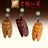 Yiming Xianyuan Talla de Sándalo Dibujo Animado Colgante Accesorios para Teléfono Móvil DIY Talla en Madera Lindo Animal Colgante Colgante para Bolsa