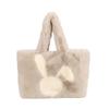 Bolso de felpa de gran capacidad para mujer, nuevo bolso de mano de dibujos animados de otoño e invierno 2023, bolso de muñeca con cadena, bandolera