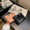 Bolsa feminina casual 2022 verão nova moda simples corrente de contas bolsa de ombro bolsa de axila moda pequena bolsa quadrada