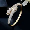 Pulsera Creativa de Cabeza de Leopardo Europea y Americana con Circonita Microincrustada de Metal, Accesorio Sexy y Elegante para Mujer