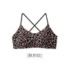 Sujetador inalámbrico ligero sin costuras, con tiras cruzadas, de leopardo, sin hombros, cuello halter, espalda hermosa, sin tirantes, para mujer, ropa interior anti-exposición