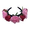 Diadema de rosas artificiales europeas y americanas para mujer, fresca y dulce, para fiesta de carnaval y Navidad.